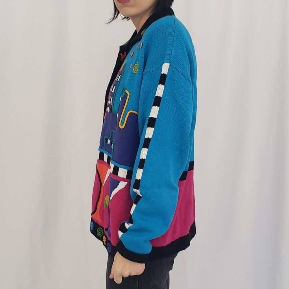 90s‎ I.B. Diffusion Maritni Novelty Cardigan - Picture 2 of 4